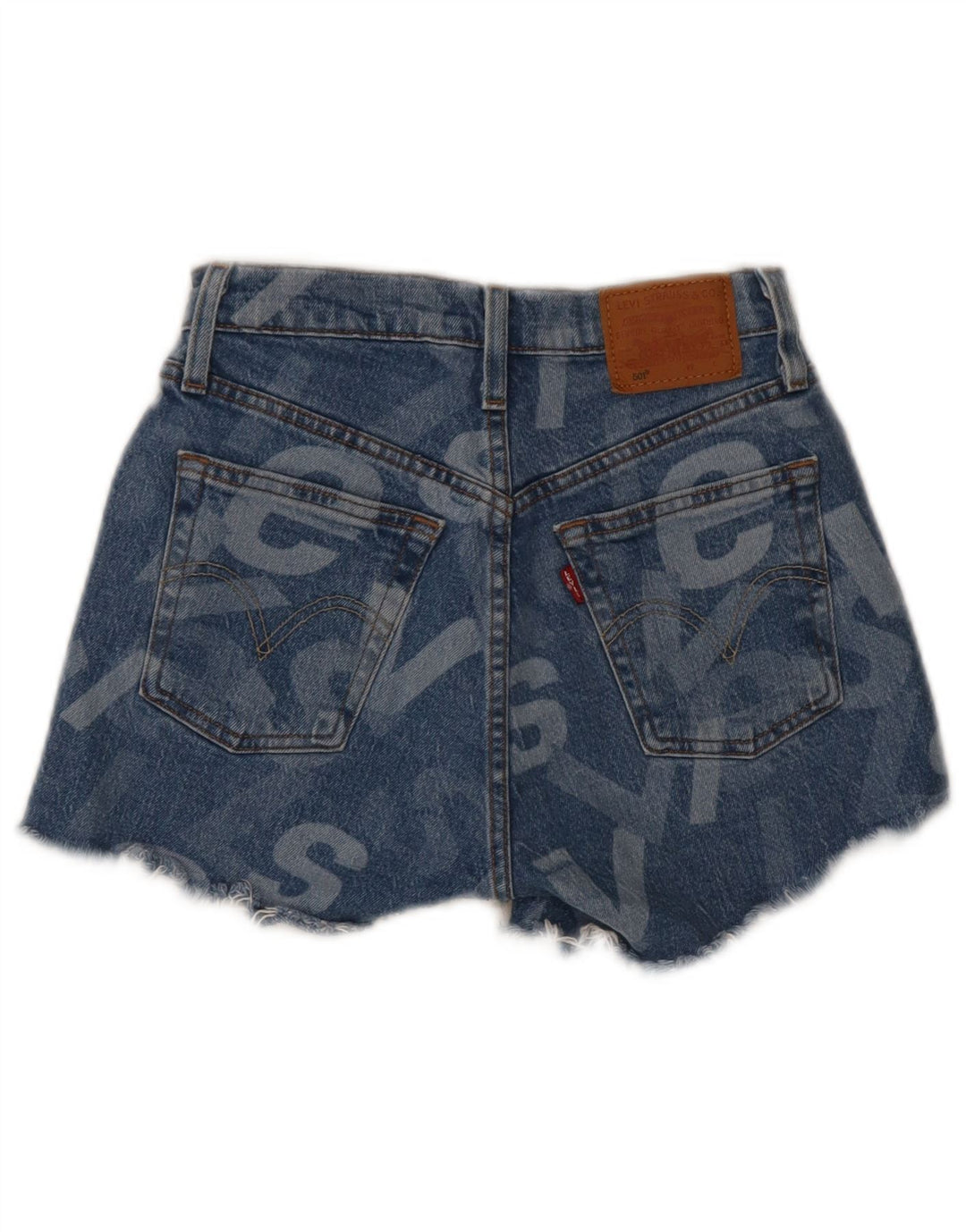 Levi's grafiske denimshorts til kvinder W23 2XS blå bomuld