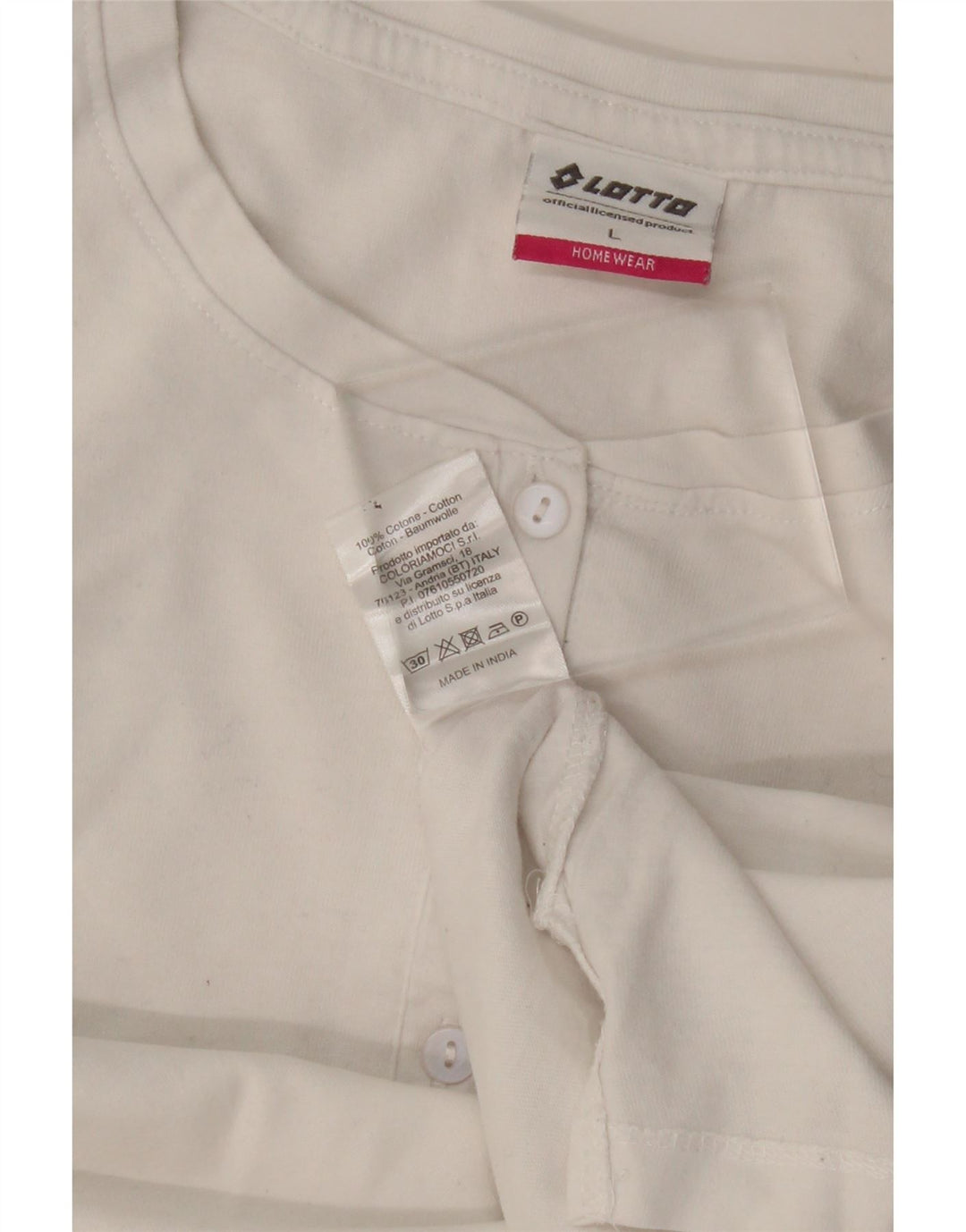 Lotto Dame Top Langærmet UK 16 Stor Hvid Bomuld