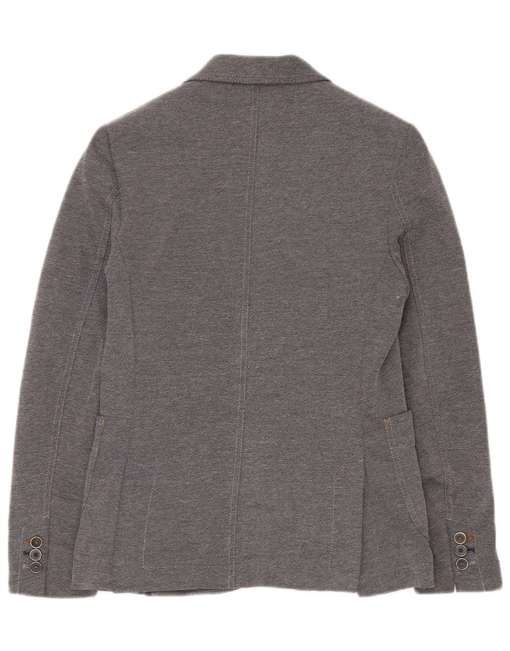 Zara Herre 2-knaps blazerjakke EU 46 Lille grå polyester
