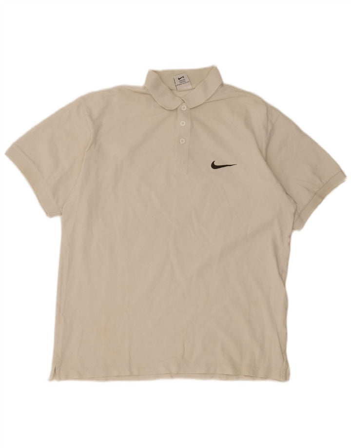 Nike Polo skjorte til mænd UK 39/41 Medium White