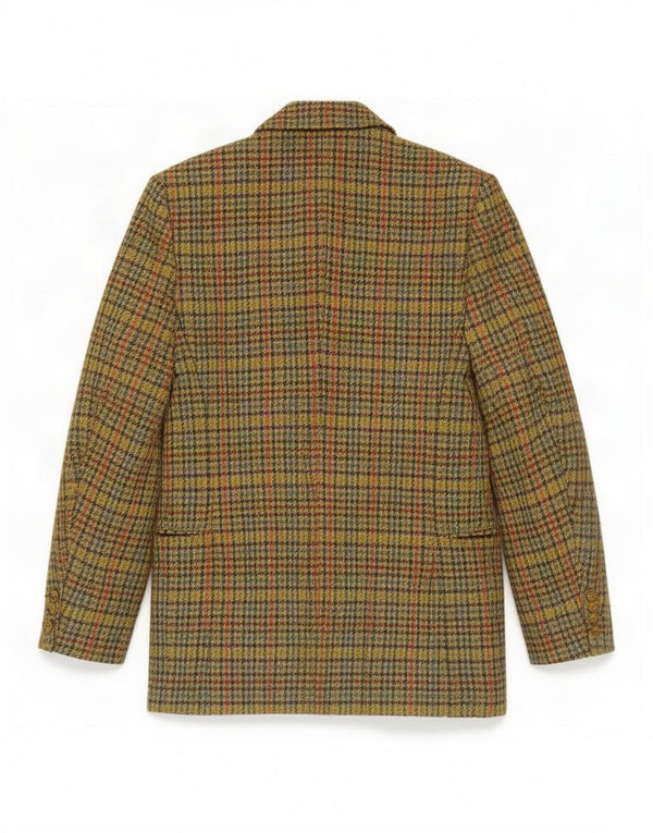 Vintage Womens 3 Button Blazer Jacket UK 10 Small Green Houndstooth Classic