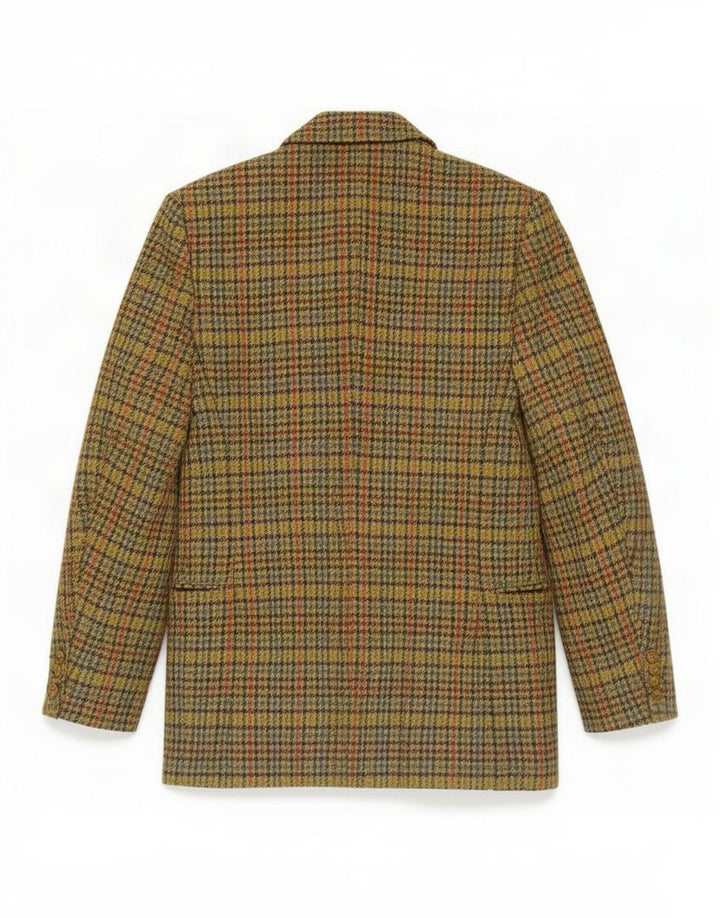 Vintage dame 3-knaps blazerjakke UK 10 Small Green Houndstooth Classic