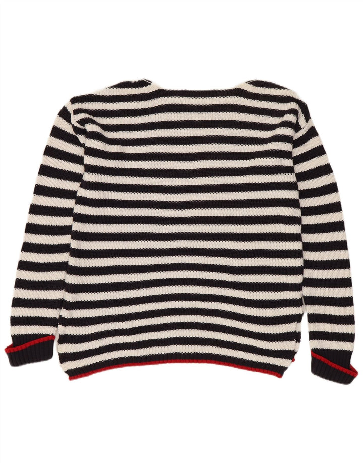 MARKS & SPENCER Dame Boat Neck Jumper Sweater UK 10 Small Black Floral