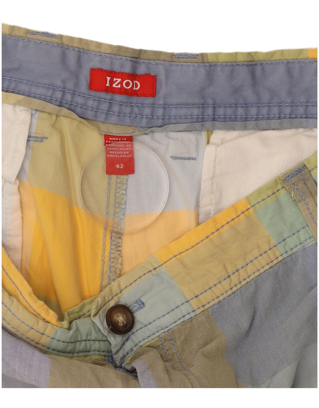 Izod Chino Shorts til mænd W42 2XL flerfarvet ternet bomuld