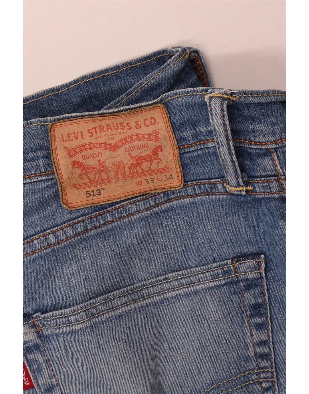 Levi's Dame 513 Straight Jeans W33 L30 Blå