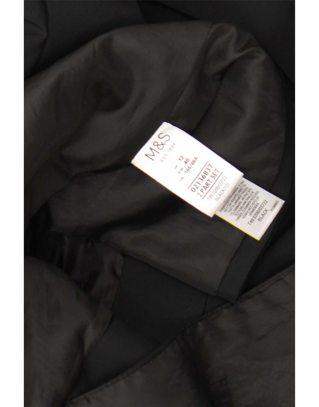 Marks & Spencer Trench Coat til kvinder UK 12 Medium Sort Polyester