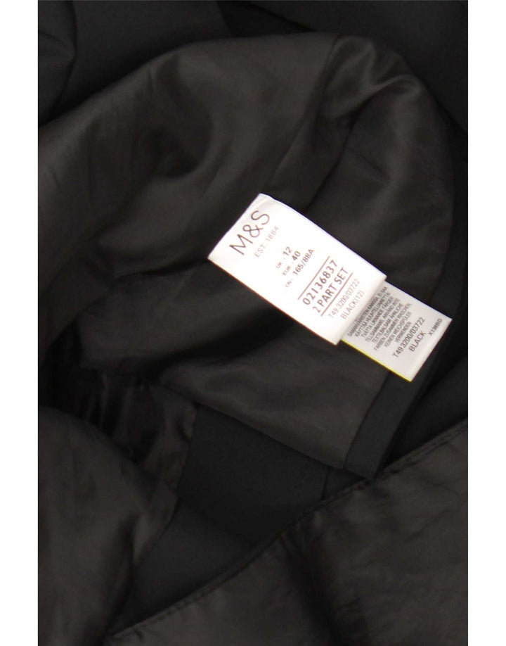 Marks & Spencer Trench Coat til kvinder UK 12 Medium Sort Polyester