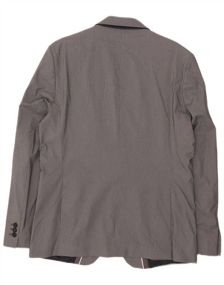 Zara Herre 2-knaps blazerjakke EU 54 XL Grå nålestribet polyester