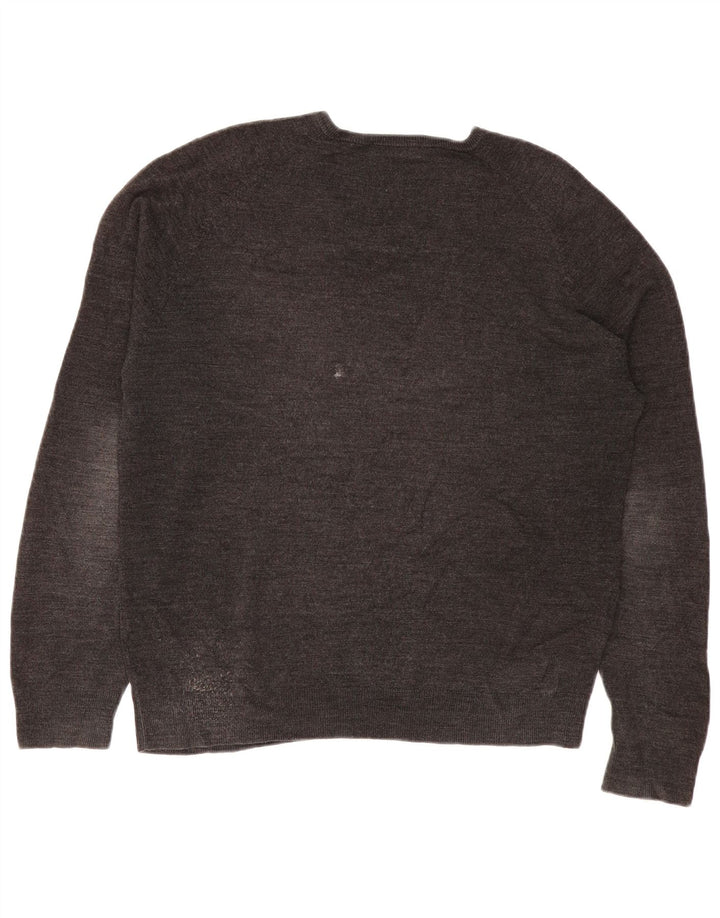 Marks & Spencer Herre V-hals sweater Stor Grå Akryl