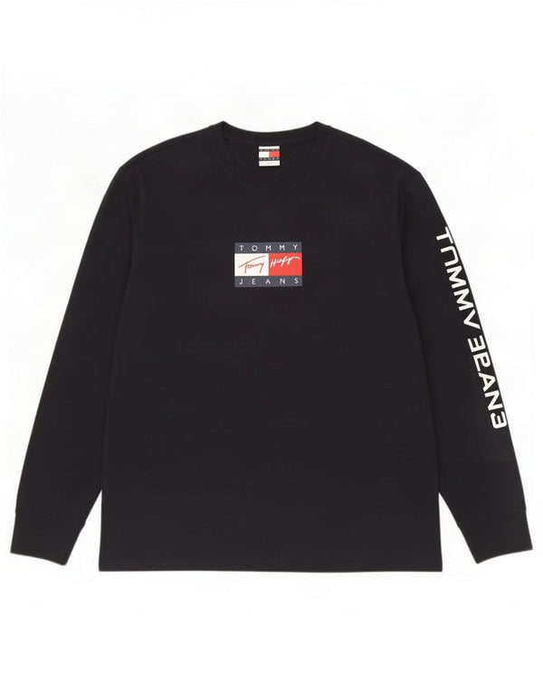 Tommy Hilfiger Herre grafisk top langærmet 2XL marineblå bomuld