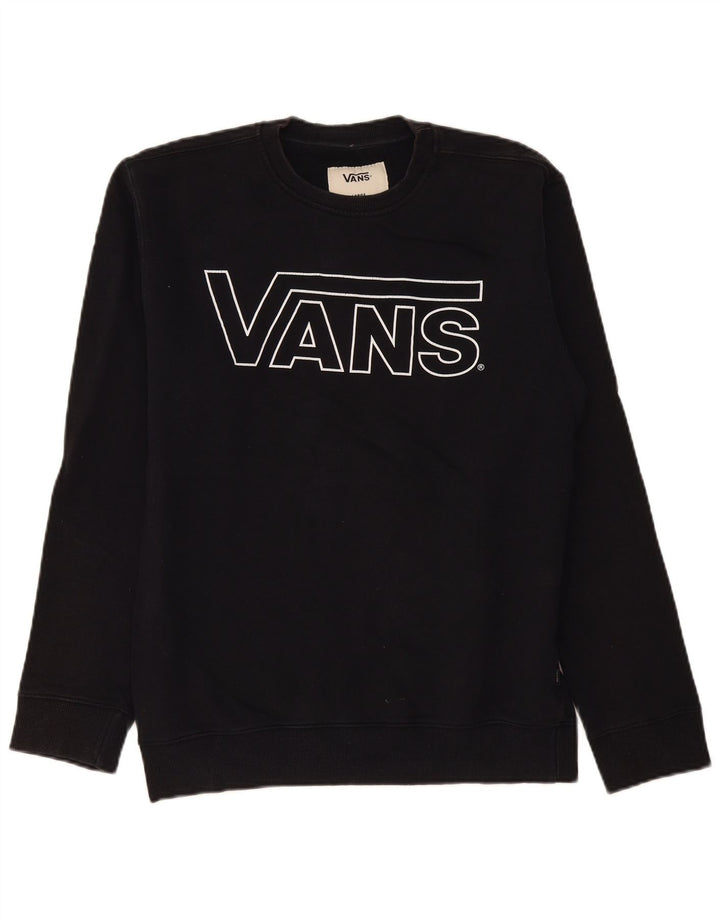 Vans Herre Grafisk Sweatshirt Jumper Stor Sort Bomuld
