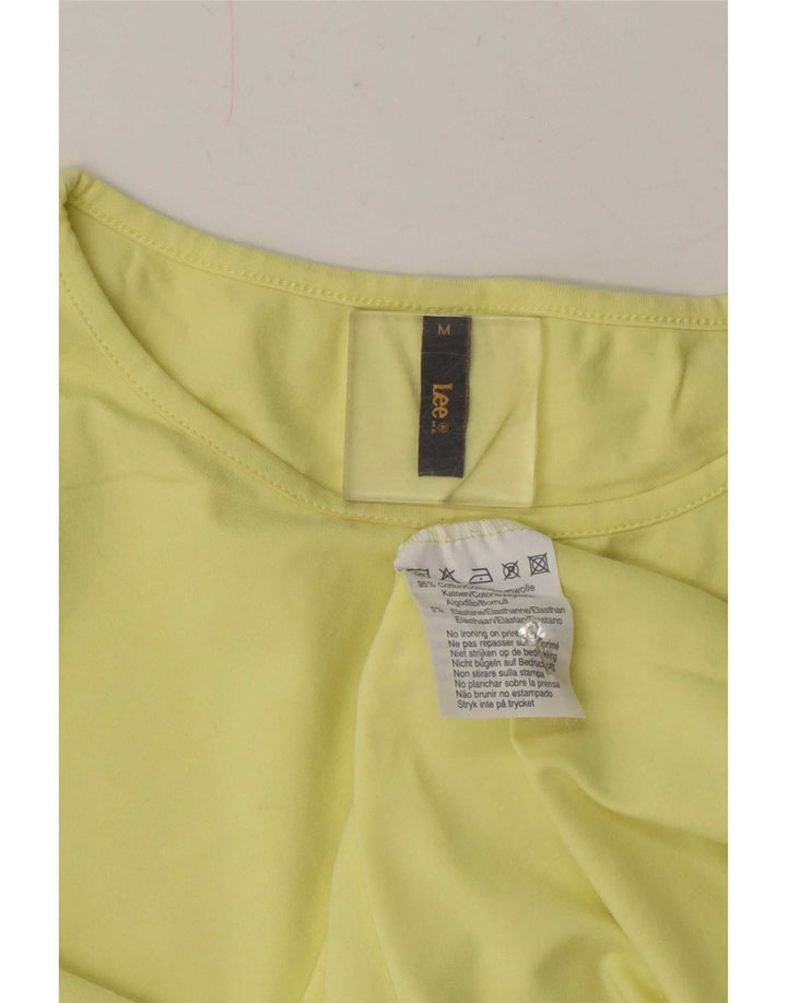 Lee Womens Crop Off Shoulder Top UK 12 Medium Gul Bomuld