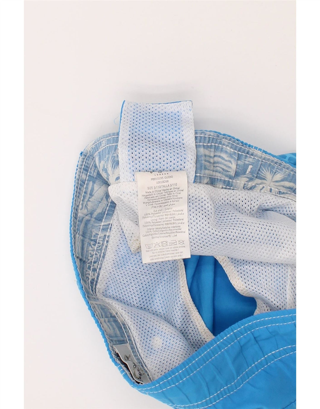 PEPE JEANS Boys Graphic Swimming Shorts 4-5 Years  Blue Polyester Vintage PEPE Jeans and Second-Hand PEPE Jeans from Messina Hembry 