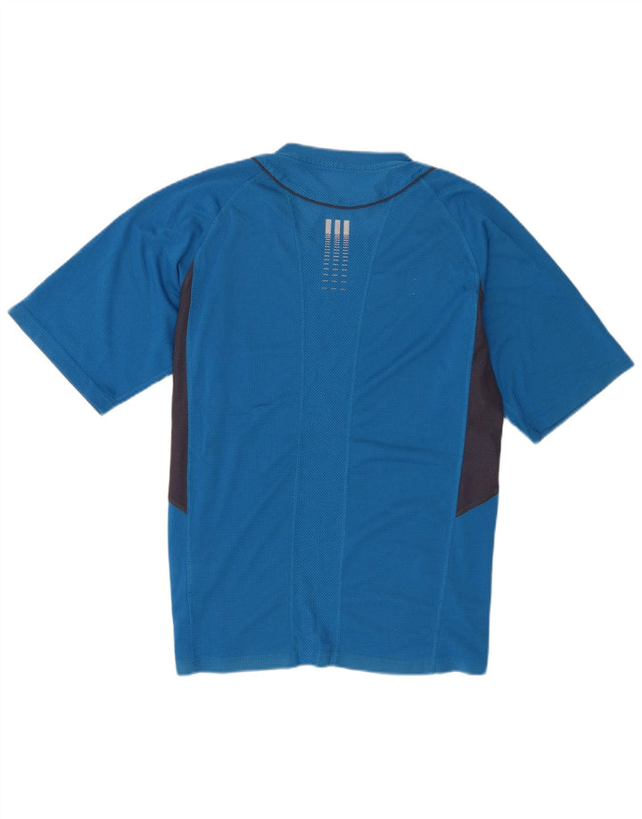 Adidas Herre Climalite T-Shirt Top Medium Blue Colourblock Polyester