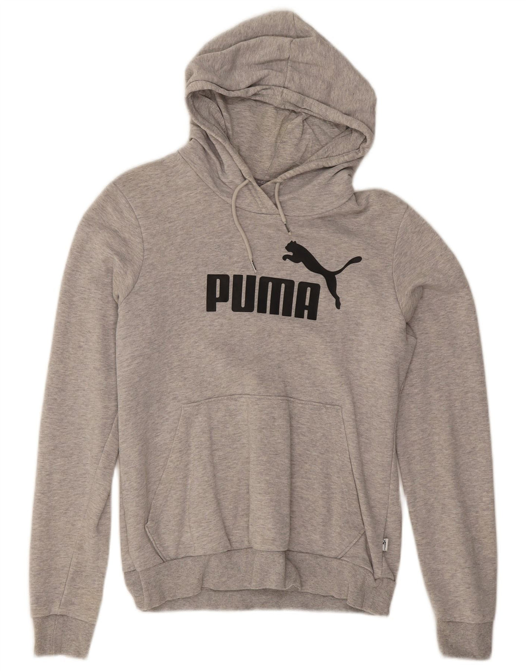 Puma Graphic Hoodie Jumper UK 12 Medium Grey Flecked