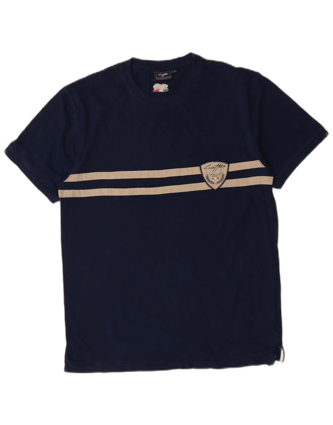LOTTO Herre T-shirt Top Stor marineblå stribet bomuld
