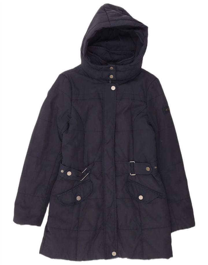 Esprit Dame Hætte Polstret Frakke UK 10 Small Navy Blue Polyamide