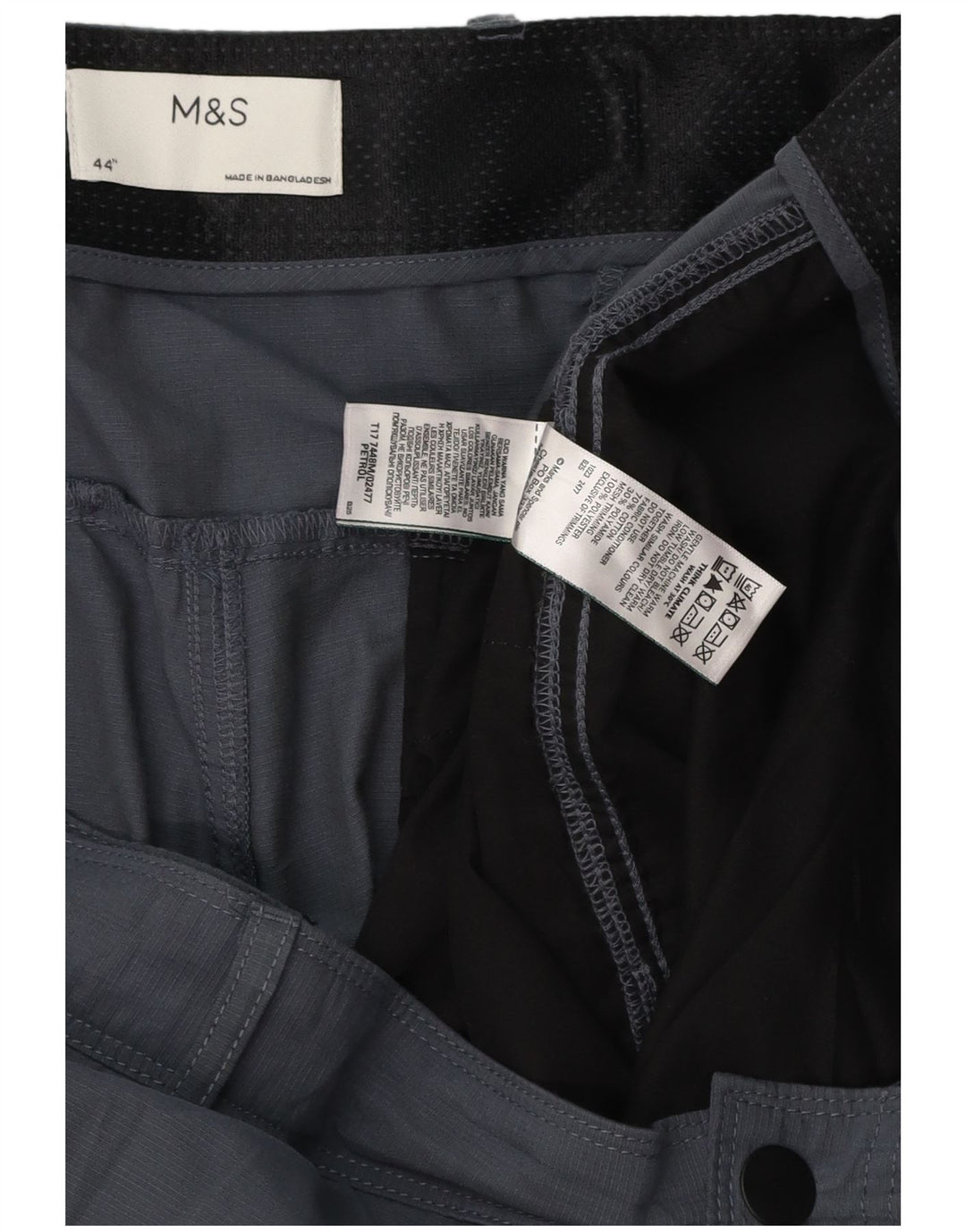 MARKS & SPENCER Herre Cargo Shorts W44 2XL Grå Polyester