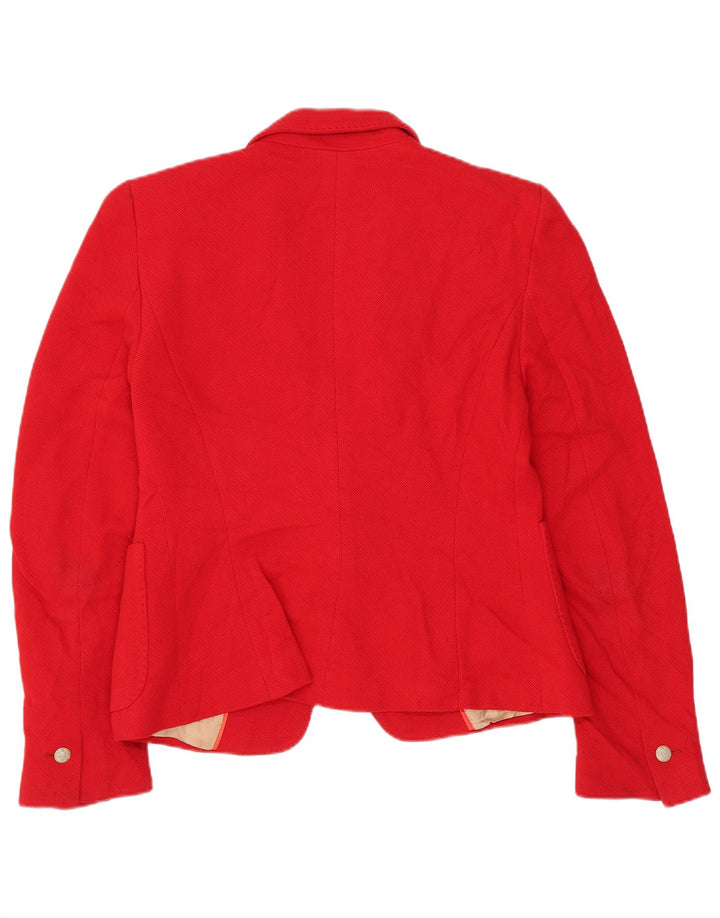 Zara Dame 1 Knap Blazer Jacket UK 10 Lille Rød