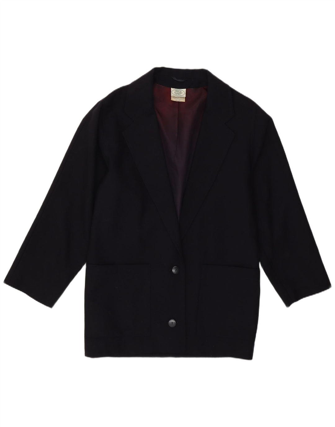 Laura Ashley Dame 2 Button Blazer Jacket UK 10 Small Navy Blue Wool