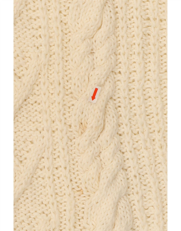 VINTAGE Dame Turtle Neck Sweater UK 16 Large Off White