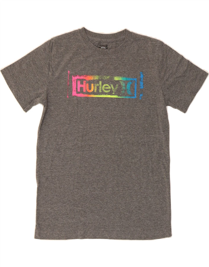 HURLEY Boys Graphic T-Shirt Top 15-16 Years XL Grey Vintage Hurley and Second-Hand Hurley from Messina Hembry 