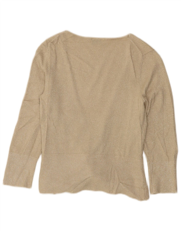 Oasis Womens Open Cardigan Sweater UK 10 Small Beige Viscose