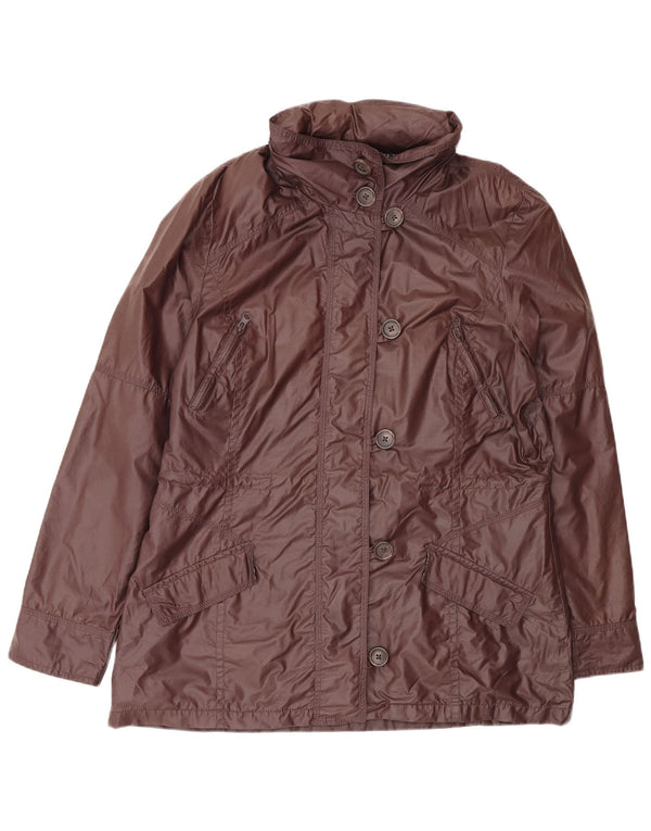 John Lewis Dame Hooded Utility Jacket UK 16 Large Burgundy Cotton