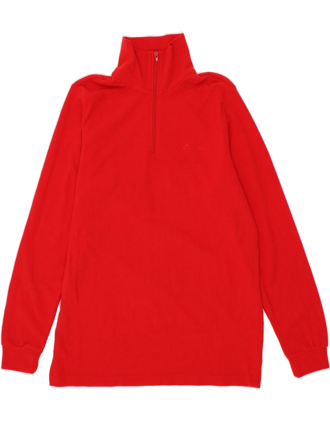 LOTTO Womens Zip Neck Fleece Jumper UK 16 Large Red Polyester Vintage Lotto and Second-Hand Lotto from Messina Hembry 