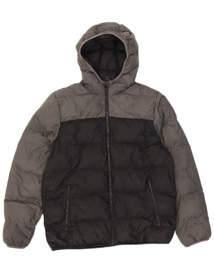 Adidas drenge hættepolstret jakke 15-16 år Sort Colourblock Polyester