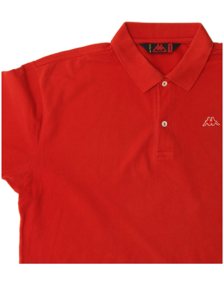 KAPPA Mens Polo Shirt XL Red Cotton Vintage Kappa and Second-Hand Kappa from Messina Hembry 