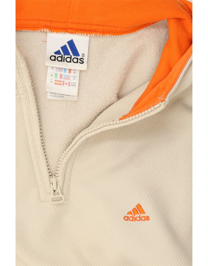 Adidas Hættetrøje med lynlås til mænd mellem hvid polyester