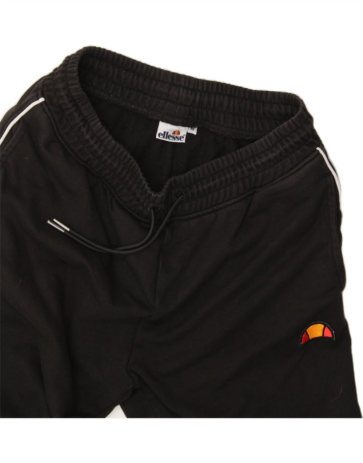 ELLESSE Womens Tracksuit Trousers Joggers UK 12 Medium  Black Cotton Vintage Ellesse and Second-Hand Ellesse from Messina Hembry 