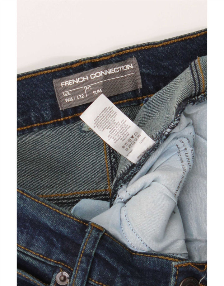 French Connection Slim Jeans til mænd W36 L32 Marineblå bomuld