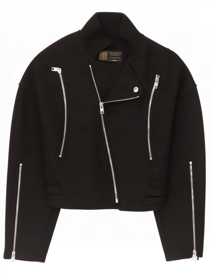 Zara Bikerjakke til kvinder UK 6 XS Sort Uld