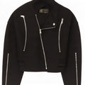 Zara Bikerjakke til kvinder UK 6 XS Sort Uld