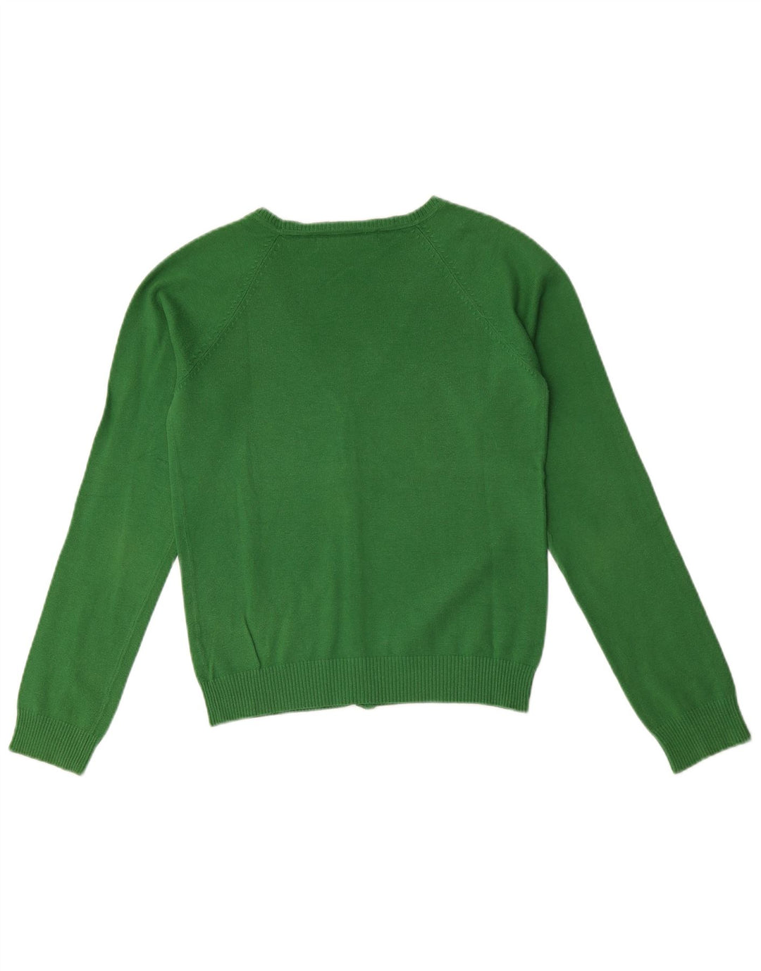 Zara Womens Crop Cardigan Sweater UK 12 Medium Green Bomuld