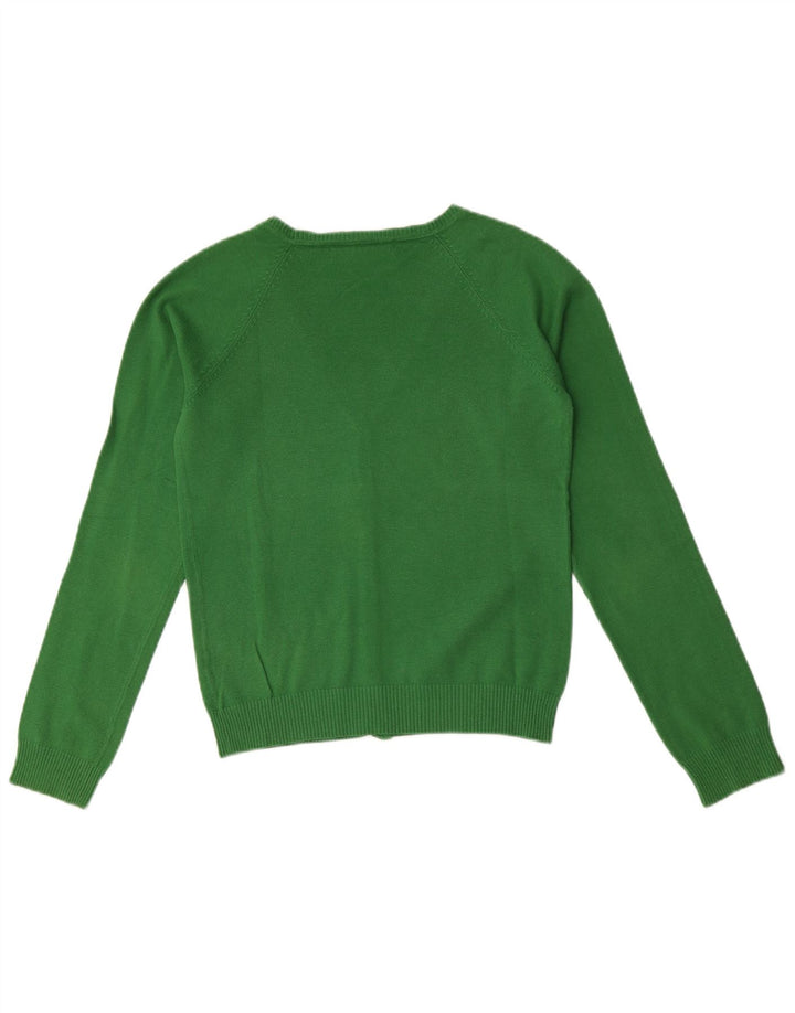 Zara Womens Crop Cardigan Sweater UK 12 Medium Green Bomuld