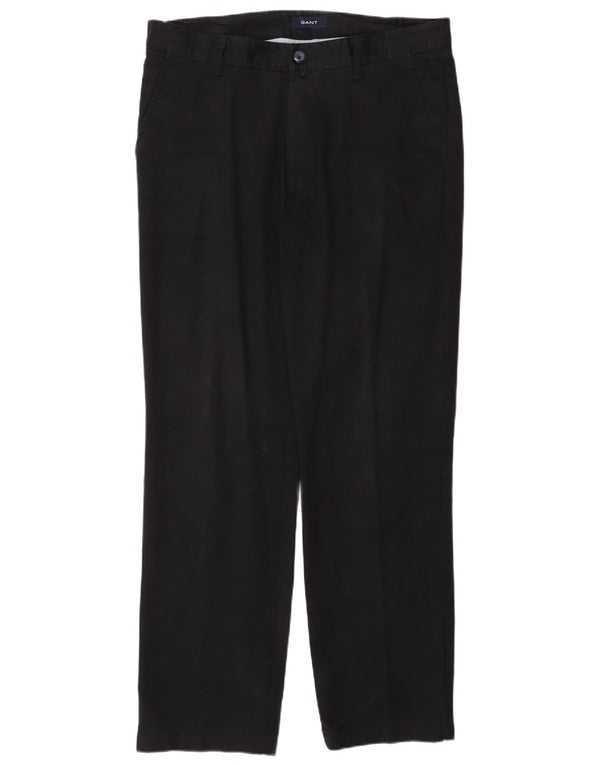 Gant Mens New Haven Regular Fit Chino Trousers W34 L30 Black Cotton Classic