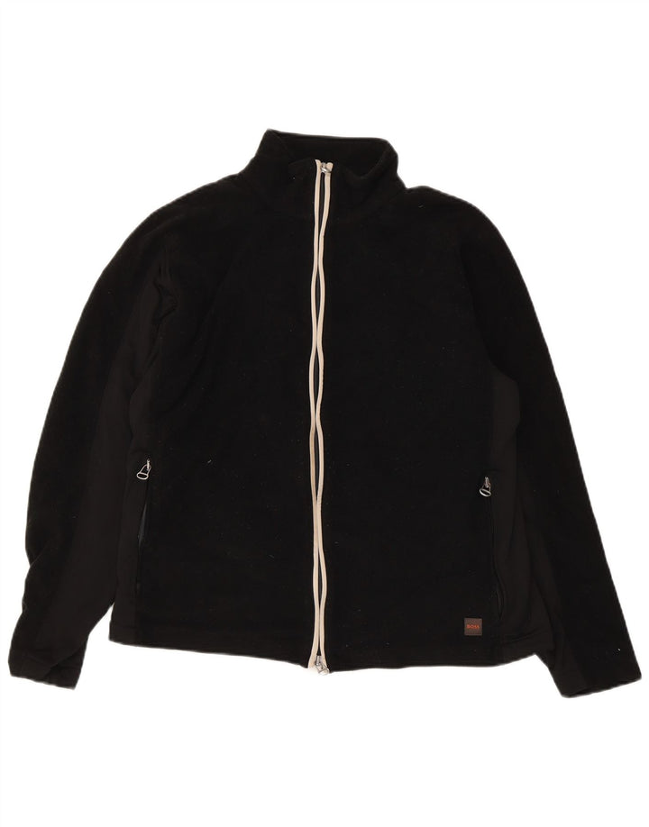 Hugo Boss Fleecejakke til kvinder UK 14 Medium Sort Polyester