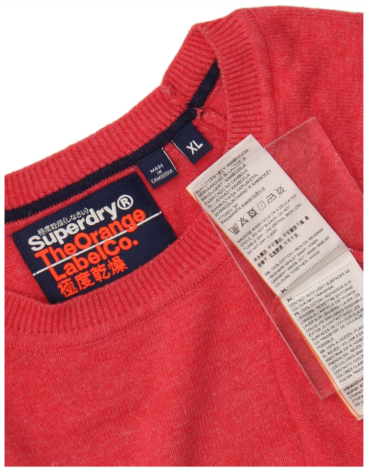 SUPERDRY Herre sweater med rund hals XL rød bomuld