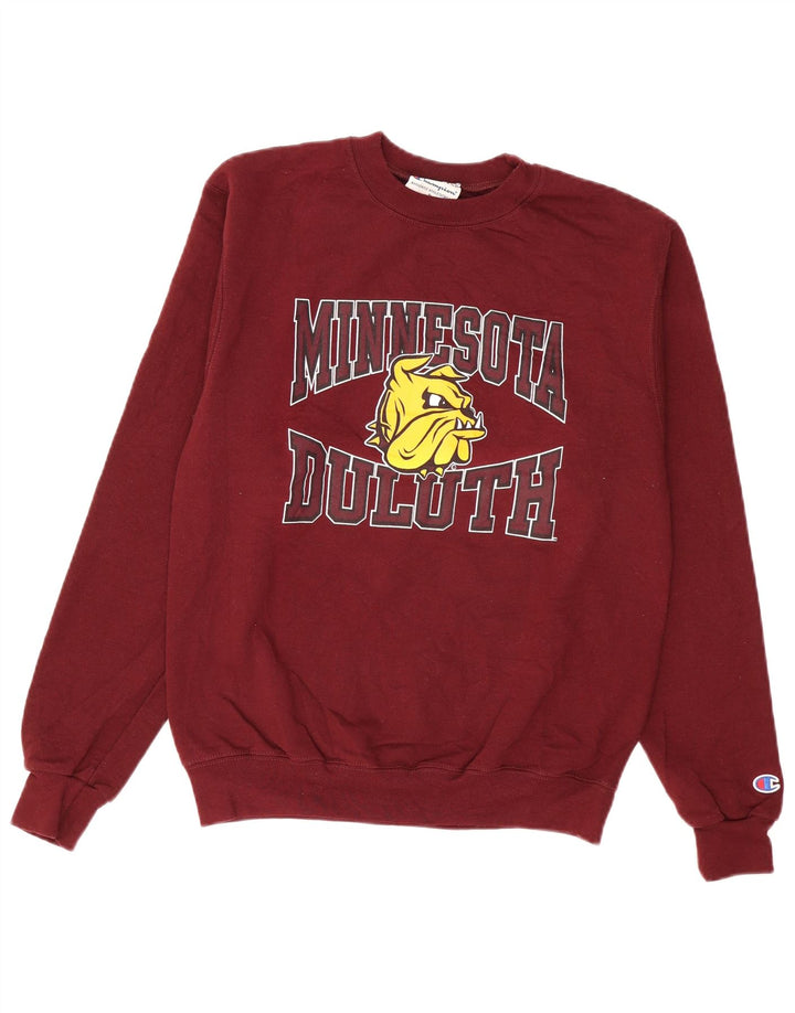 Champion Herre Minnesota Duluth Graphic Sweatshirt Jumper Small Burgundy