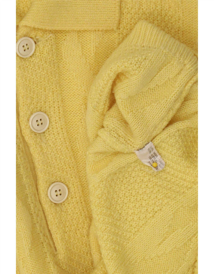 Vintage herre polo hals sweater stor gul uld