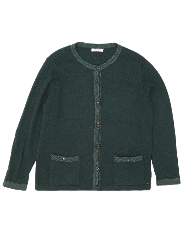 Marks & Spencer Dame Cardigan Sweater UK 16 Large Grøn Akryl