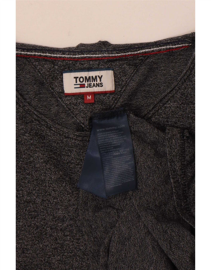Tommy Hilfiger Dame T-Shirt Top UK 14 Medium Grå Bomuld
