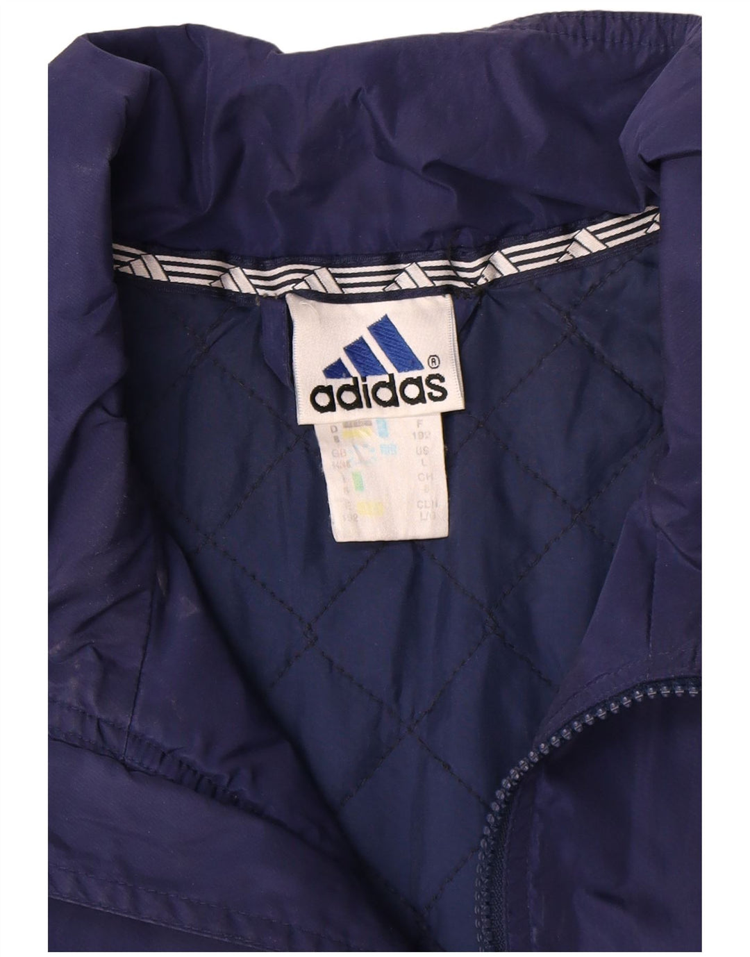 Adidas Herre Windbreaker Jacket UK 44/46 Large Navy Blue Polyamide