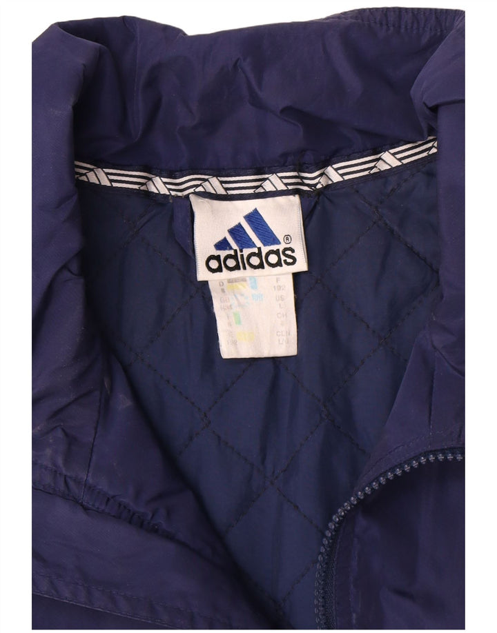 Adidas Herre Windbreaker Jacket UK 44/46 Large Navy Blue Polyamide