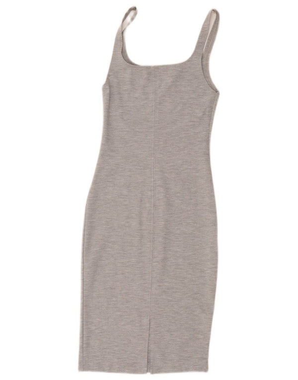 Zara Dame Trafaluc Ærmeløs Bodycon Kjole UK 8 Small Grey Flecked