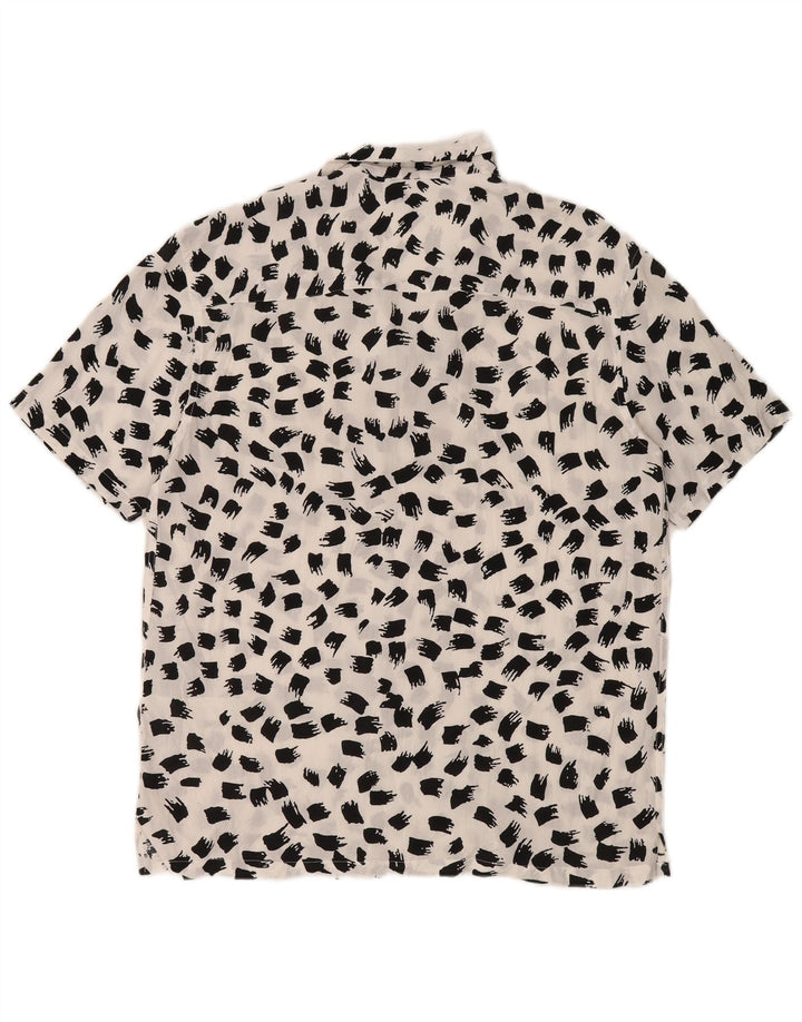 Zara Kortærmet Herre Regular Fit Skjorte Large White Flecked Viscose