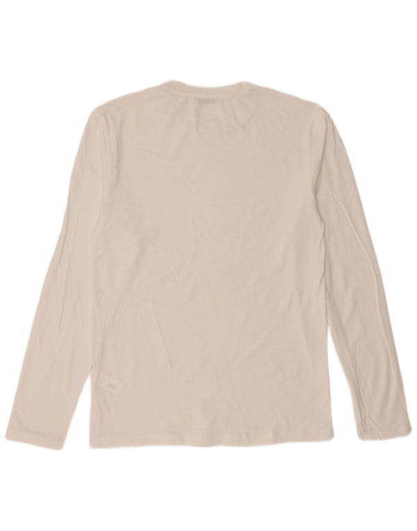 Zara Herre Top Langærmet Medium Hvid Bomuld